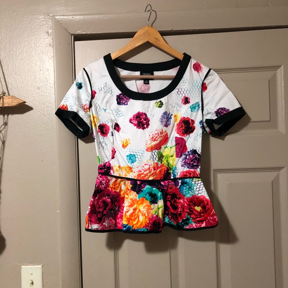Colorful Peplum shirt from Prabal Gurung
